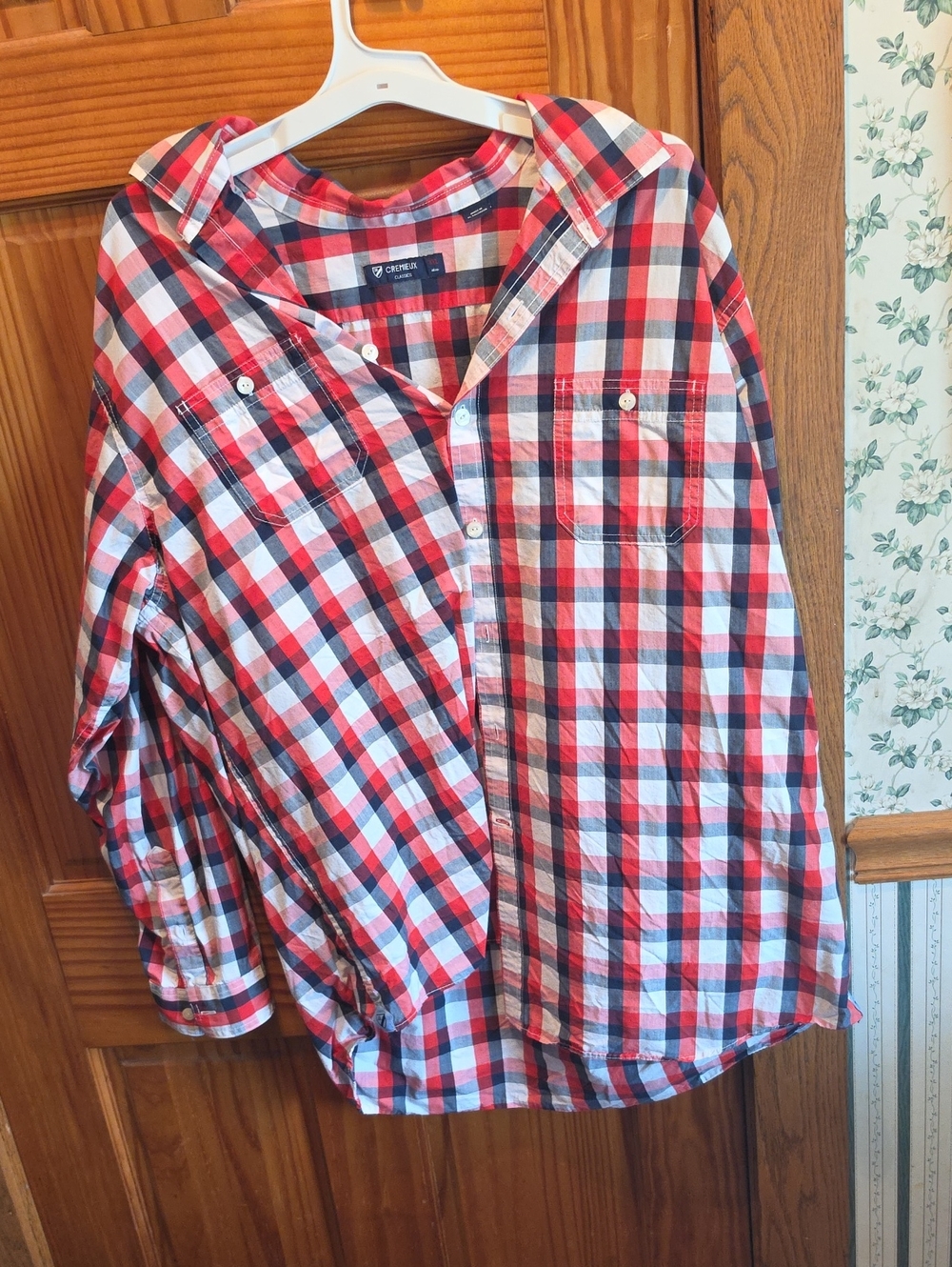 Cremieux Cherokee Red & White Plaid Button-Up Shirt